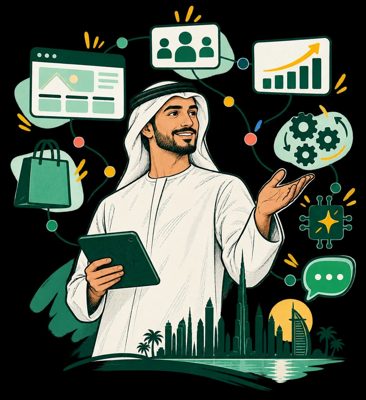 Connected digital business ecosystem for a UAE company